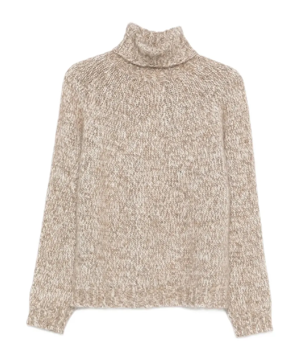 High-Neck Wool-Blend Sweater