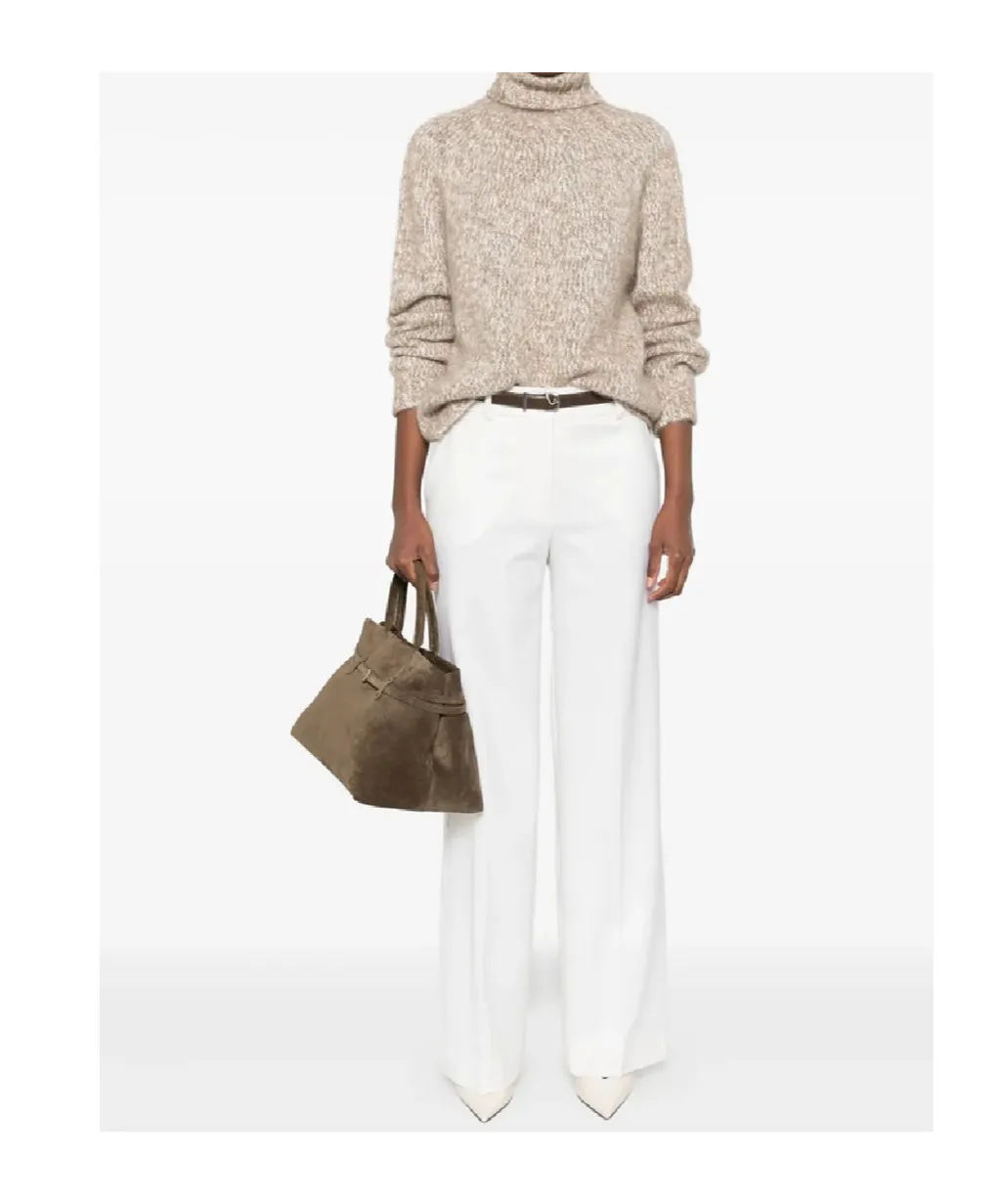 High-Neck Wool-Blend Sweater