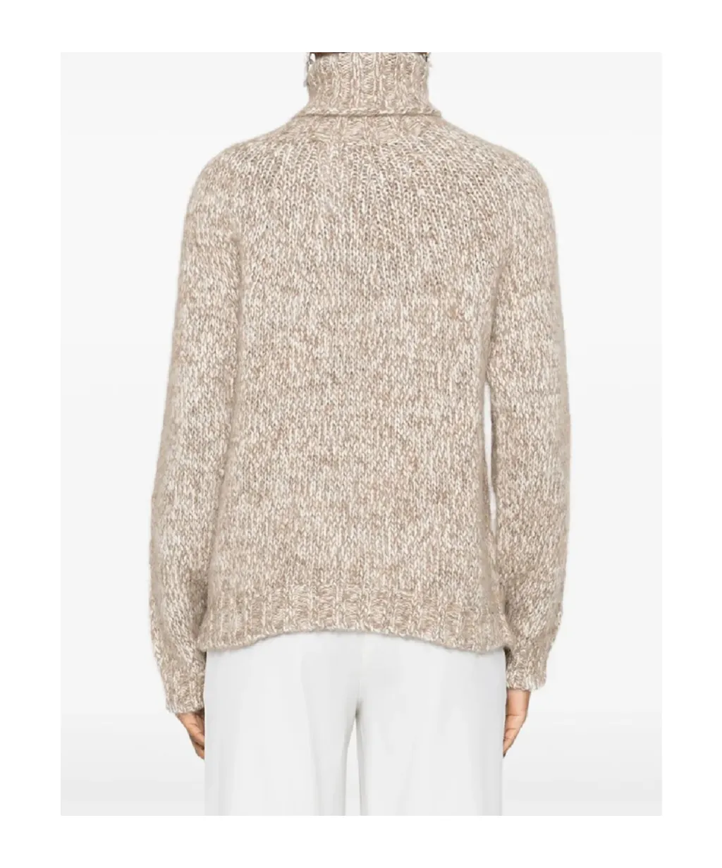 High-Neck Wool-Blend Sweater