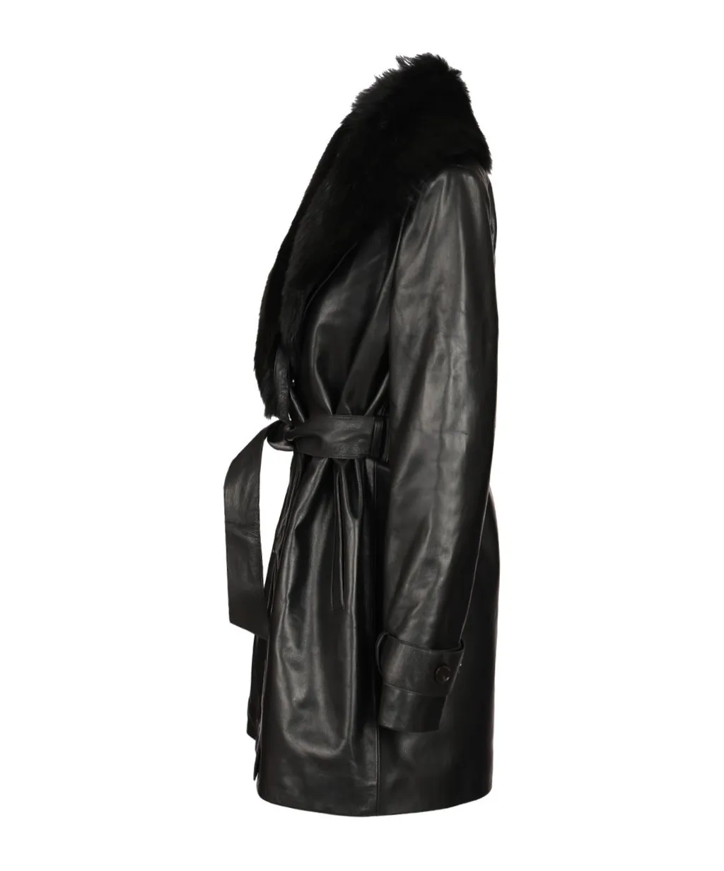 Arma Manon Double-Breasted Leather Coat