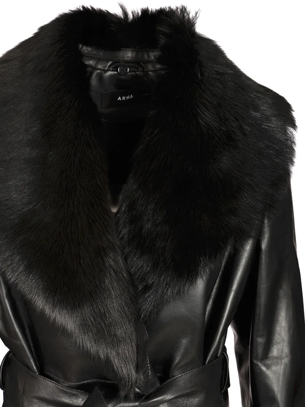 Arma Manon Double-Breasted Leather Coat
