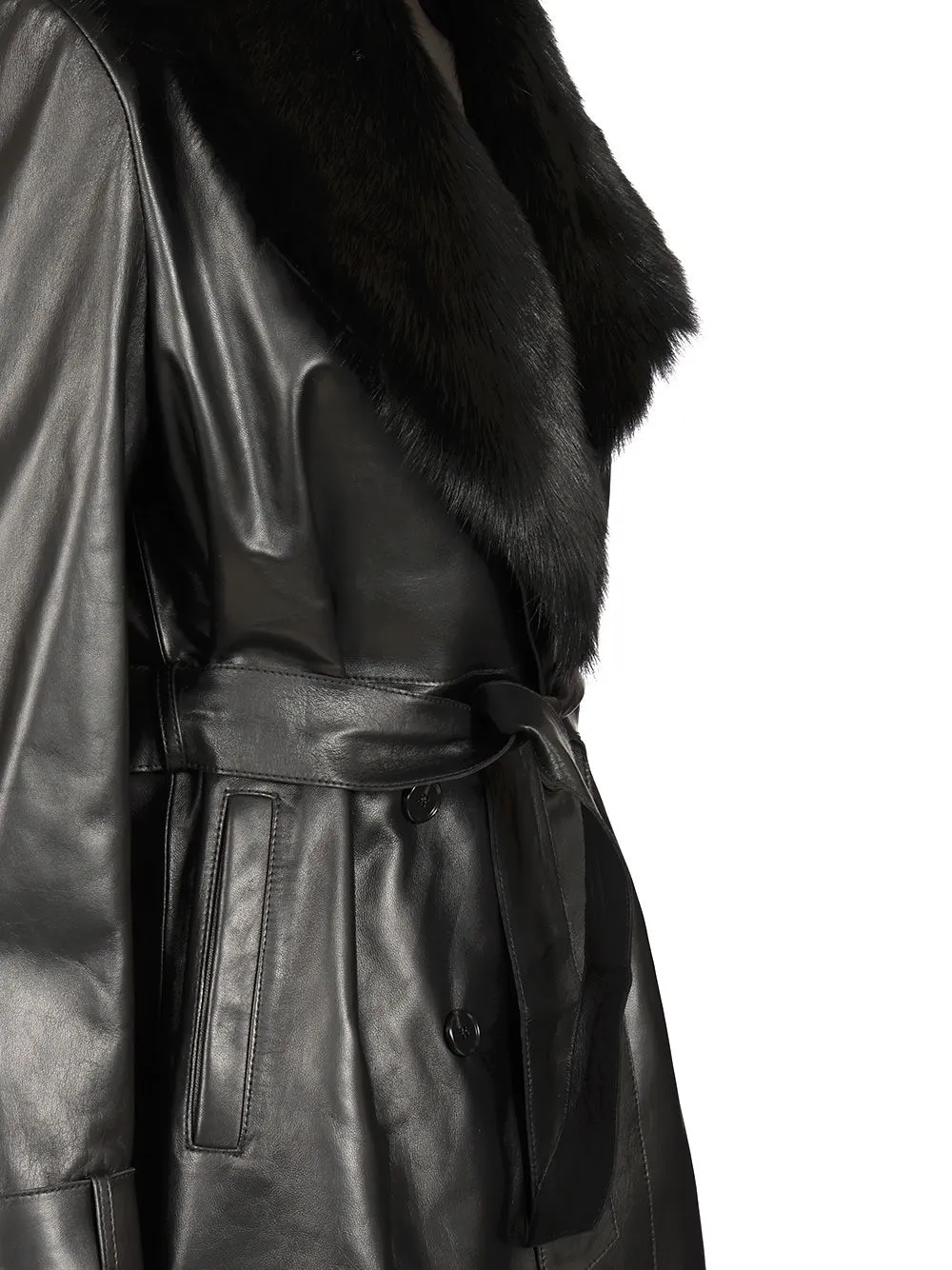 Arma Manon Double-Breasted Leather Coat