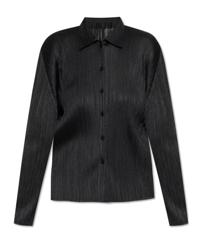 Basics Pleated Long-Sleeve Shirt