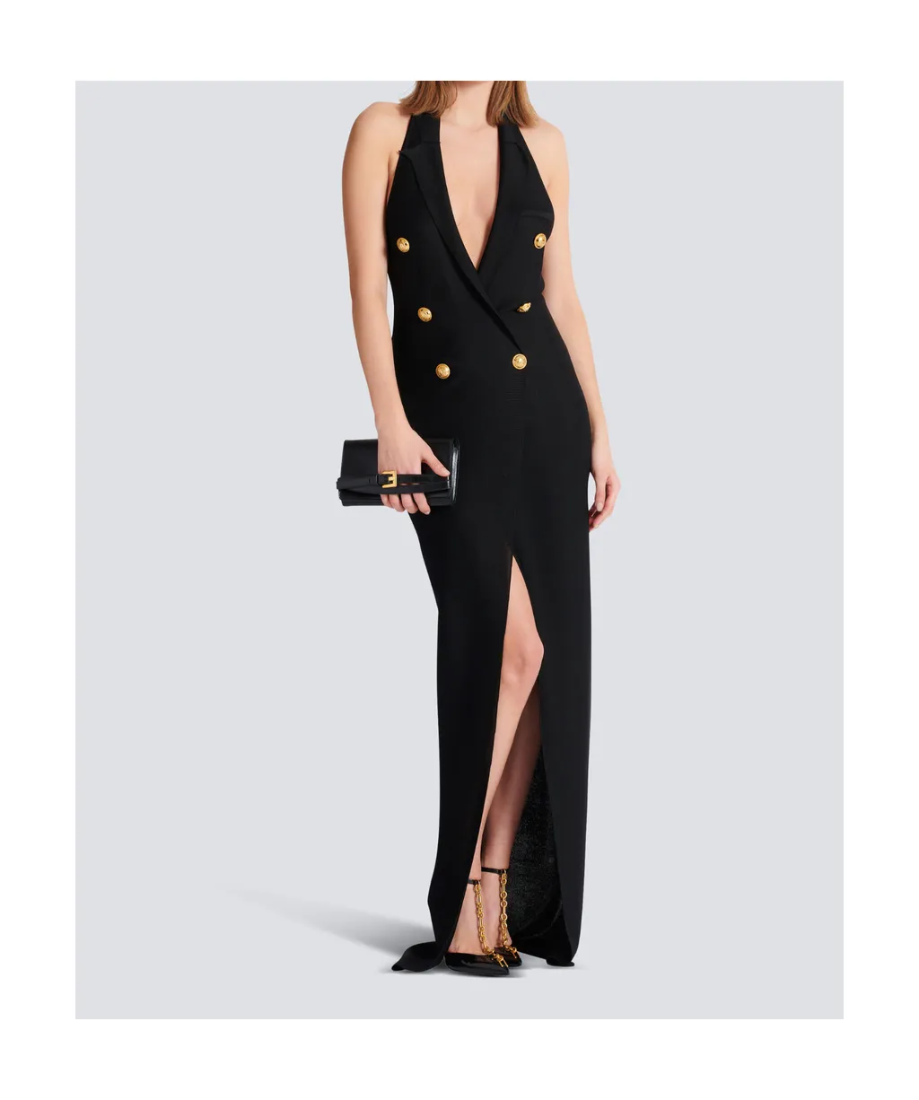 Balmain Long Halterneck Knit Dres