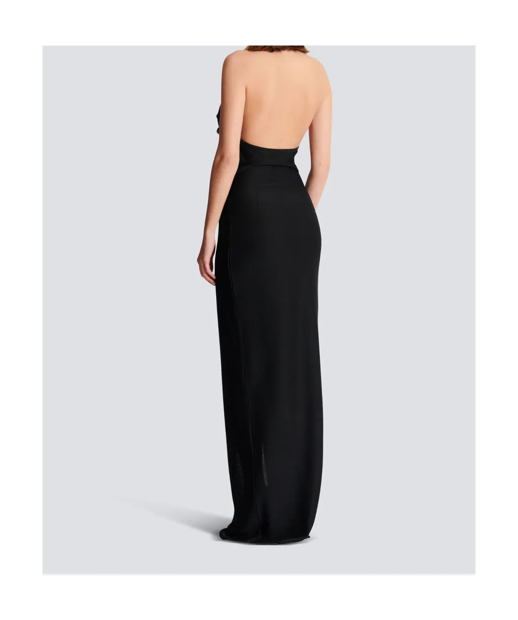 Balmain Long Halterneck Knit Dres