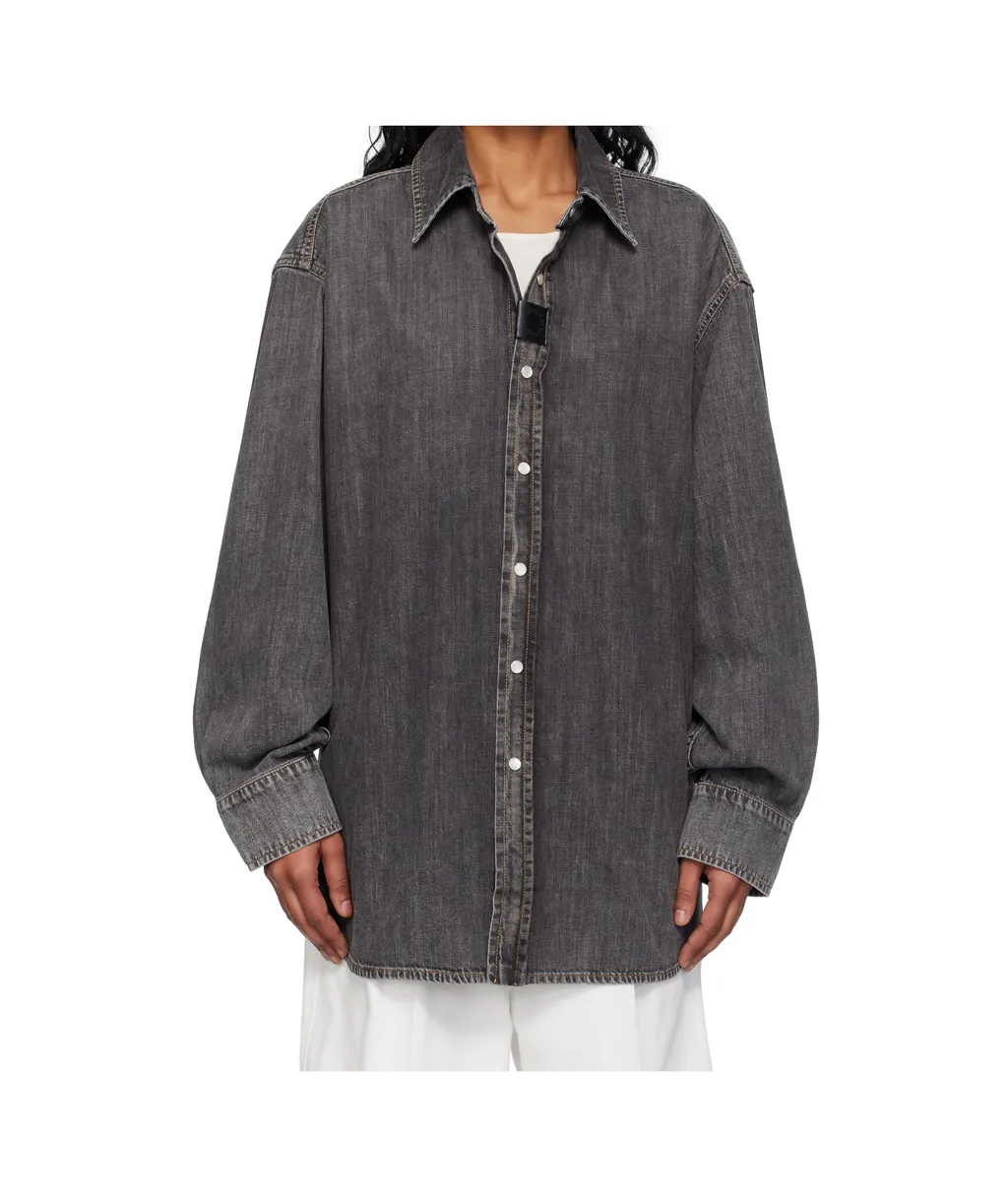 Long-Sleeved Denim Shirt
