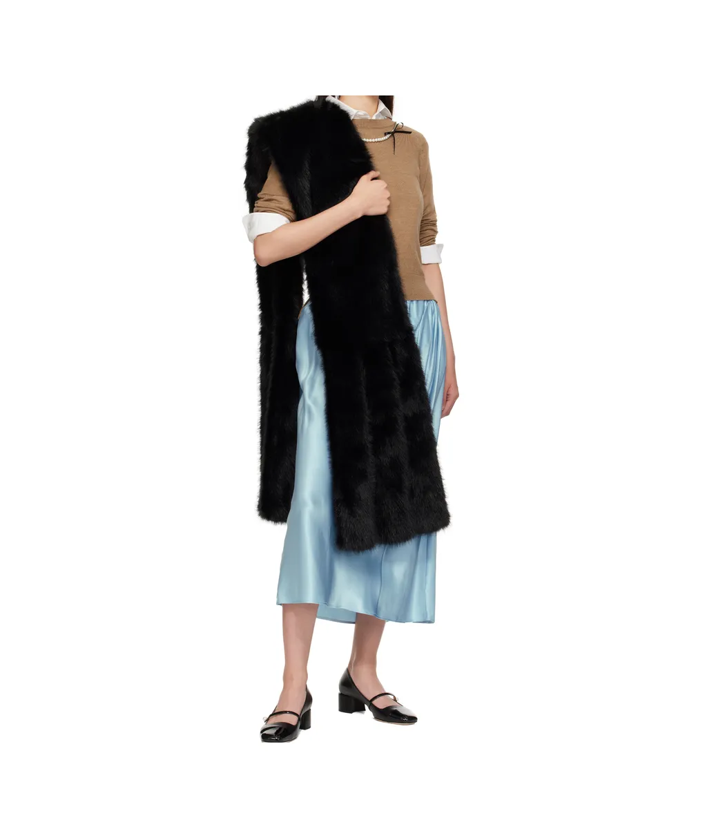 Triple Slit Faux Fur Scarf
