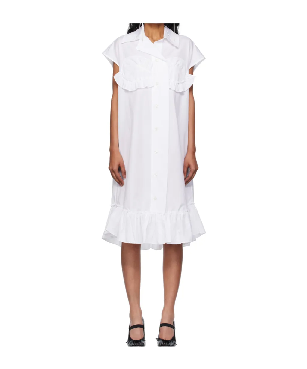 Sleeveless Ruffle Bust Detail Dress