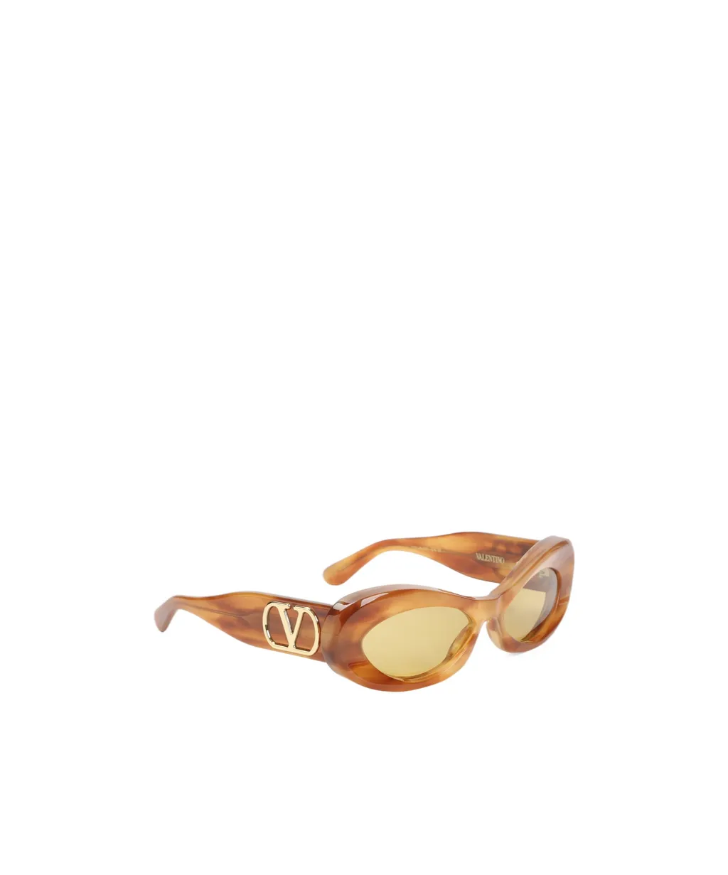 Logo-Plaque Oval-Frame Sunglasses