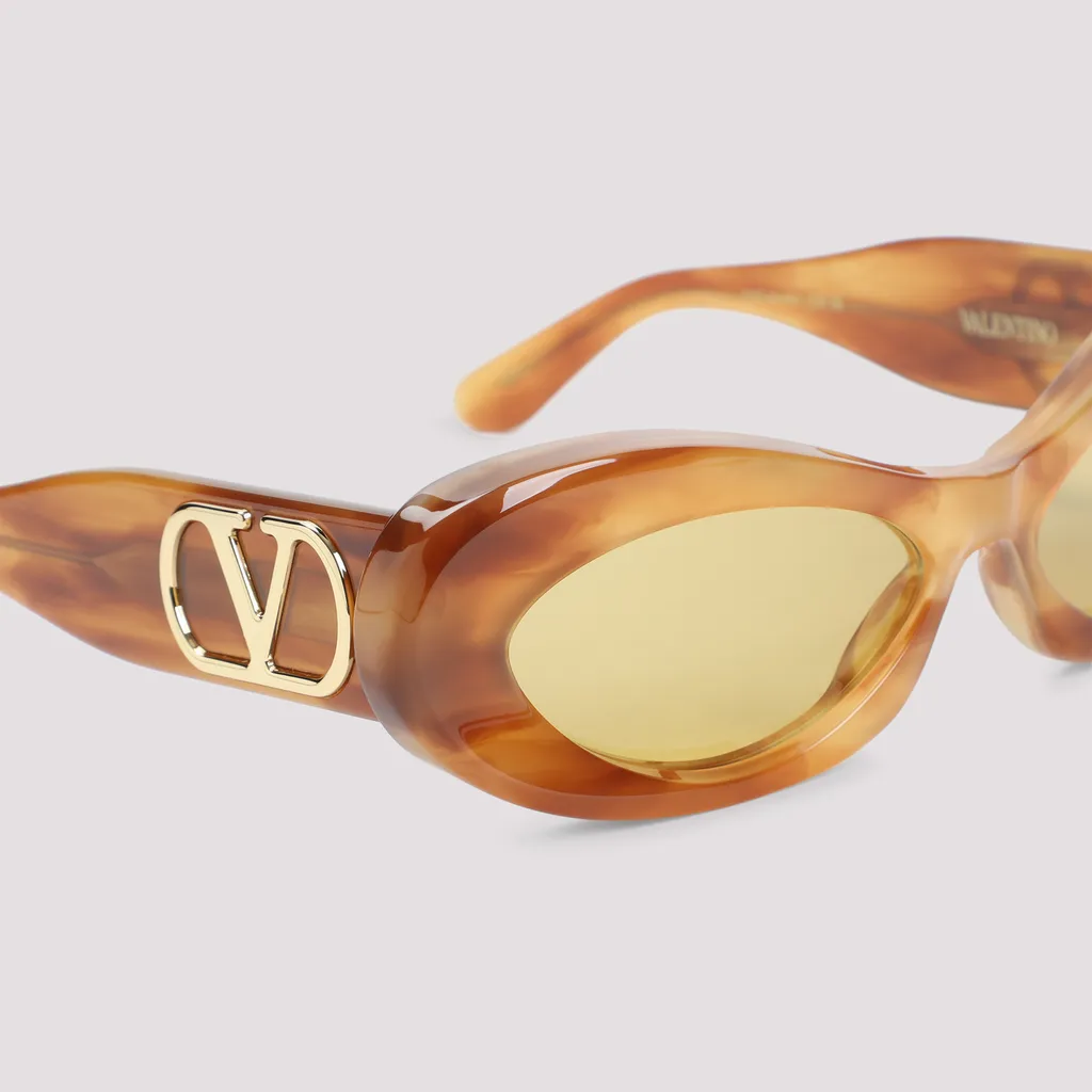 Logo-Plaque Oval-Frame Sunglasses