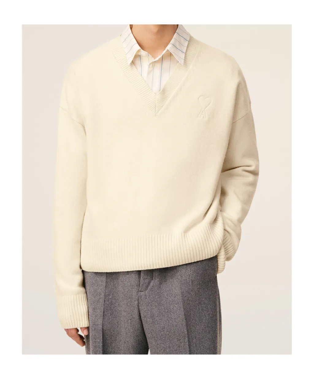 Wool Cashmere V-Neck Sweater