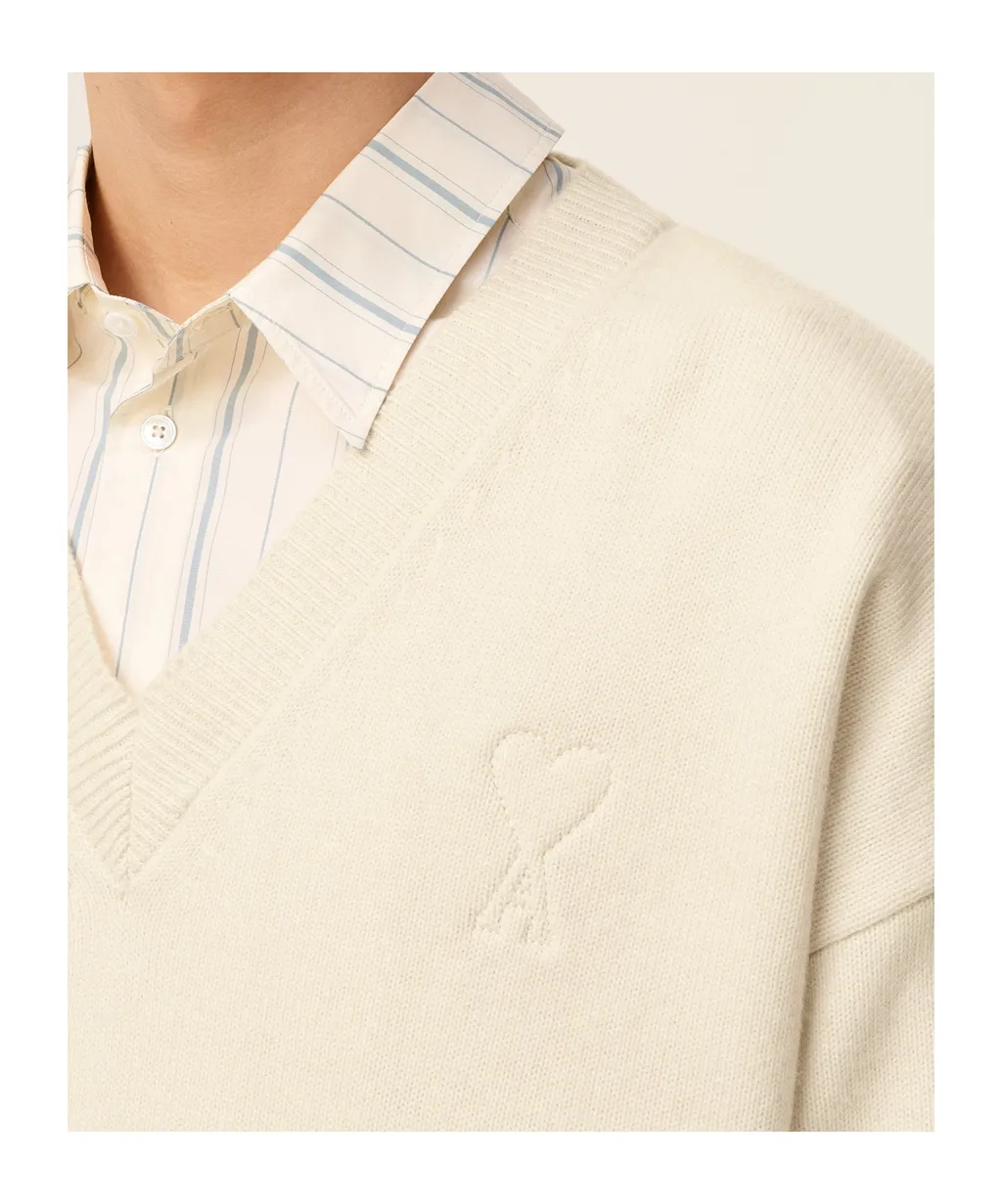 Wool Cashmere V-Neck Sweater
