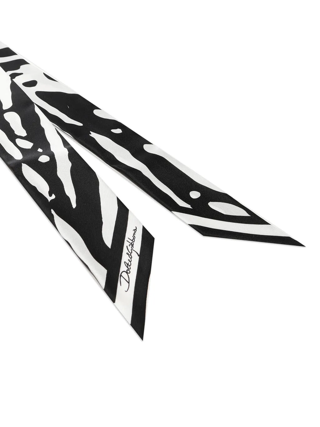 Dolce & Gabbana Zebra Printed Twill Headscarf