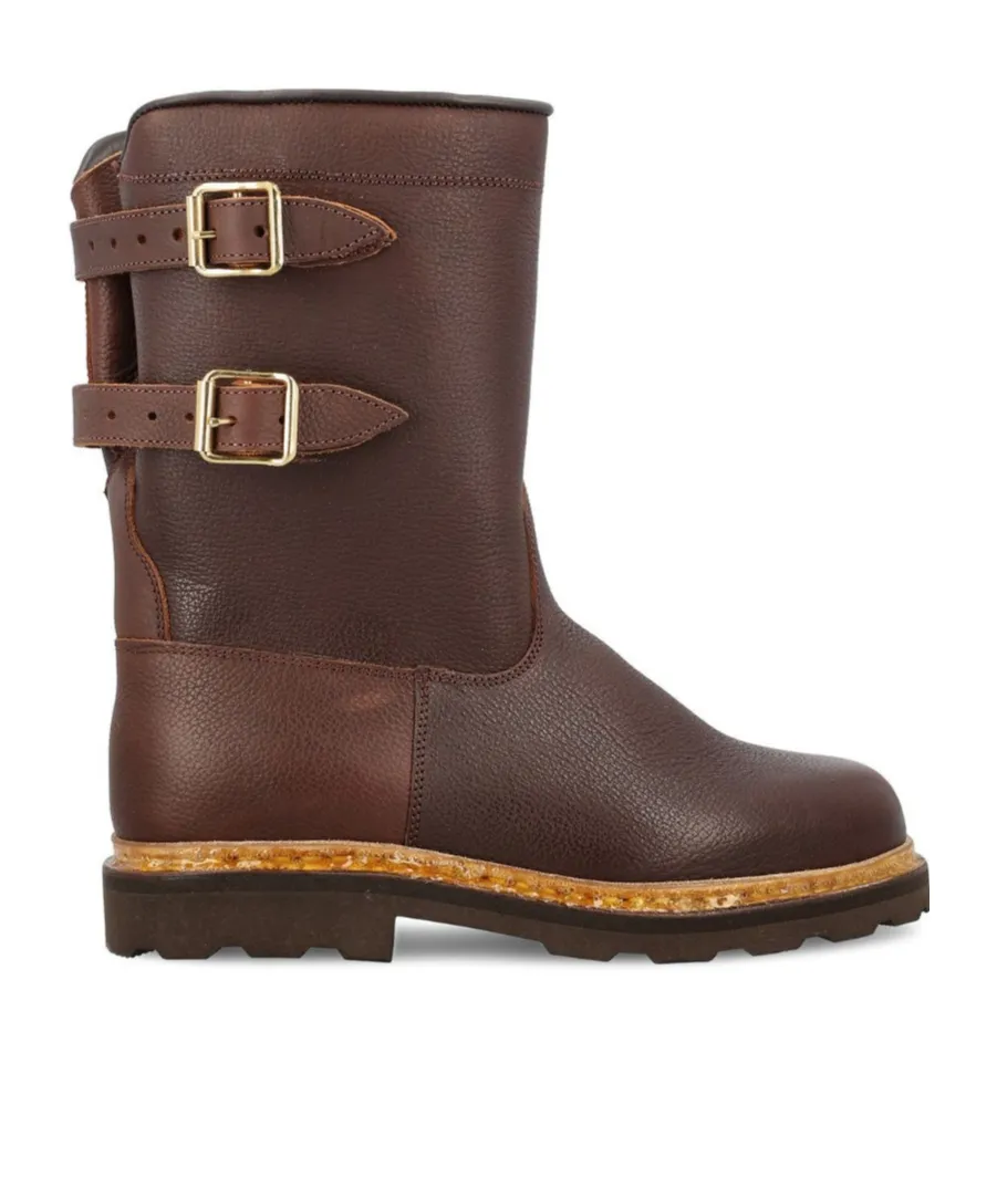 Sanglier Double-Buckle Leather Boots
