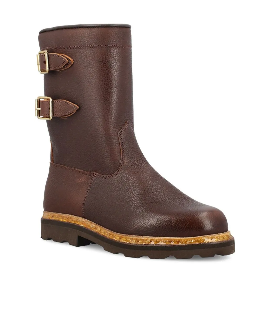 Sanglier Double-Buckle Leather Boots