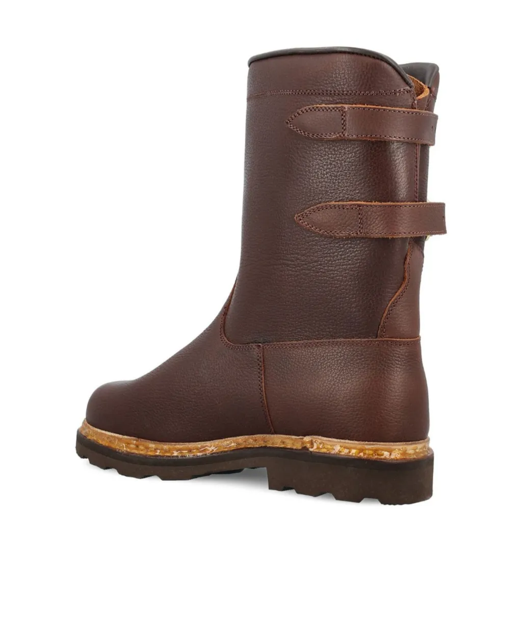 Sanglier Double-Buckle Leather Boots