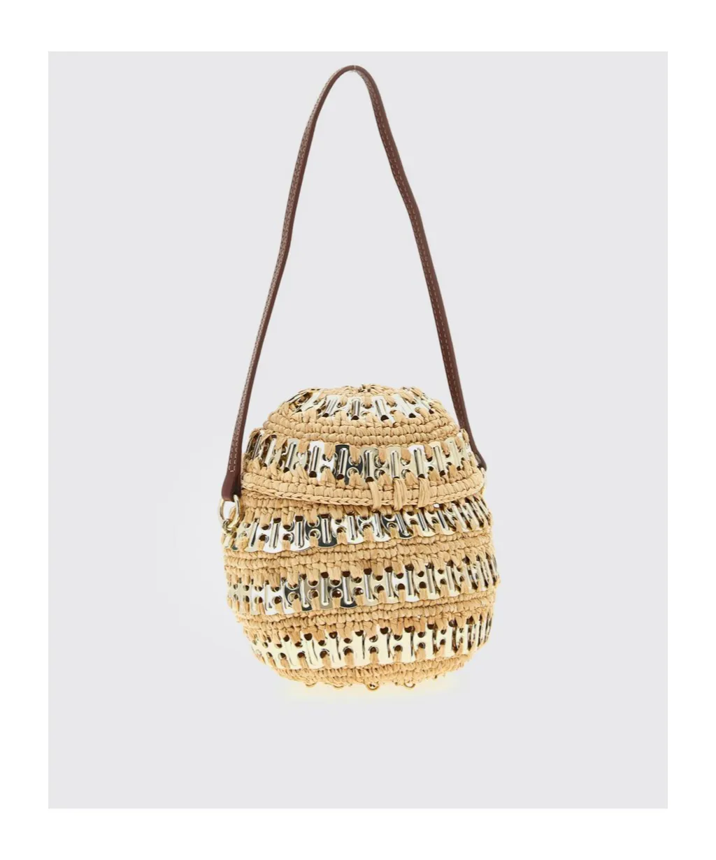 1969 Metal-Disc Raffia Ball Handbag