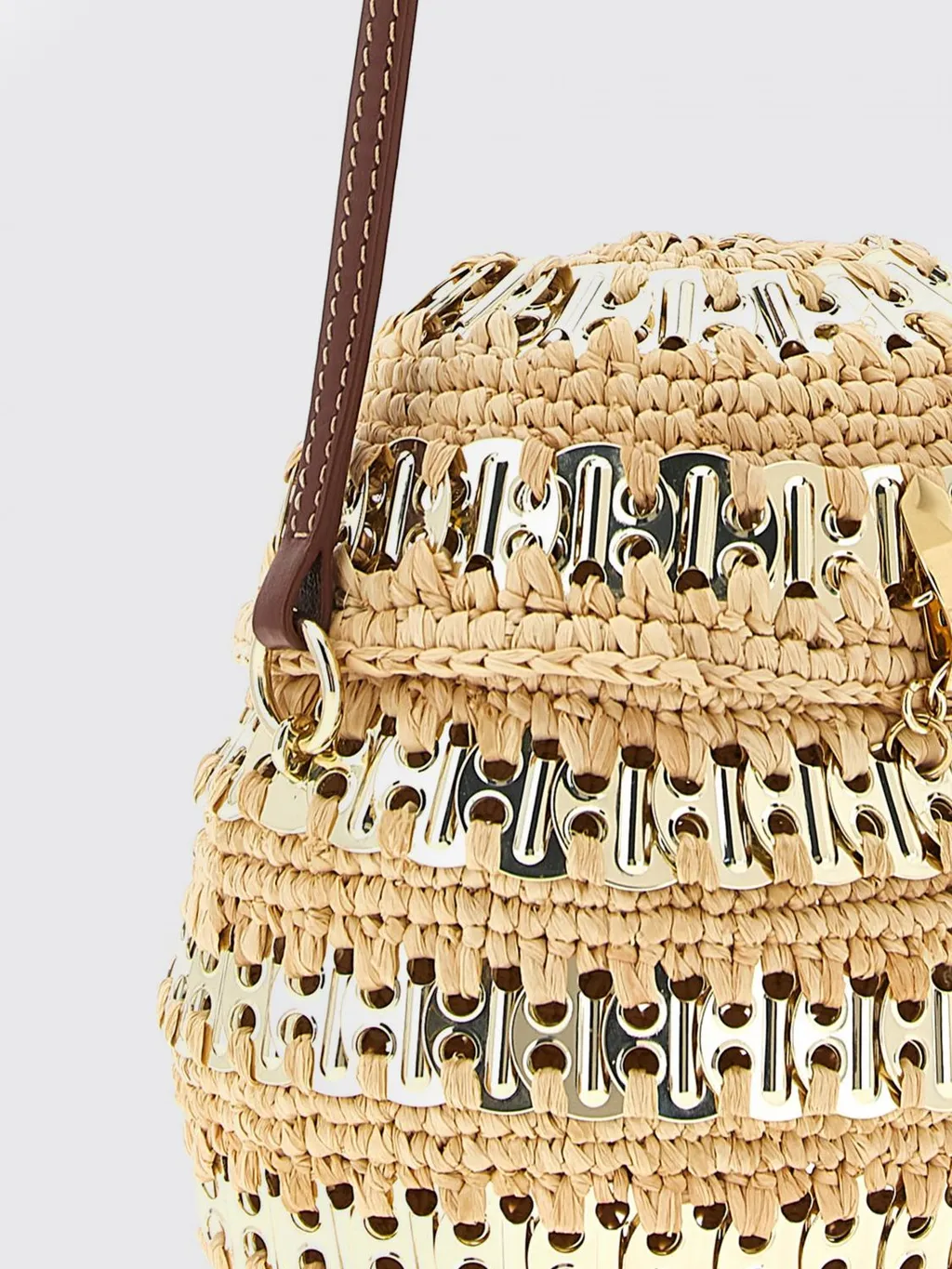 1969 Metal-Disc Raffia Ball Handbag
