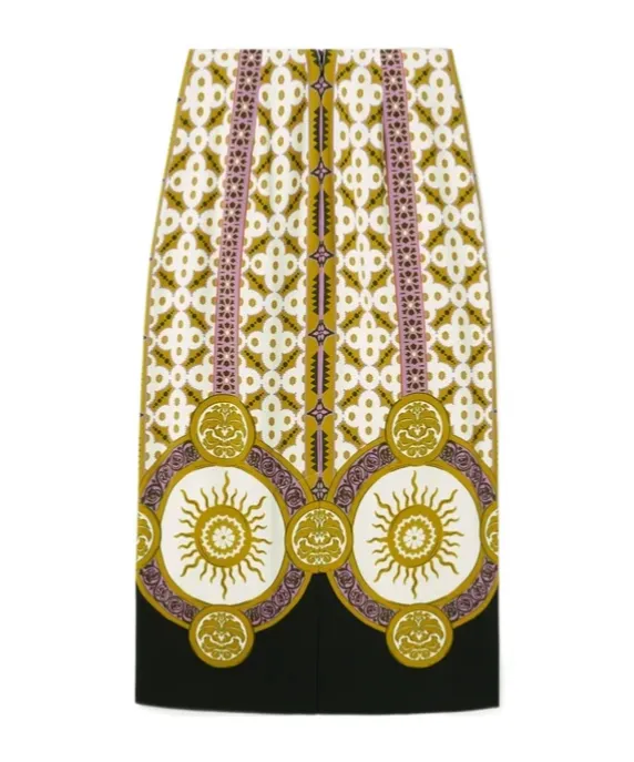 Patterned Pencil Skirt