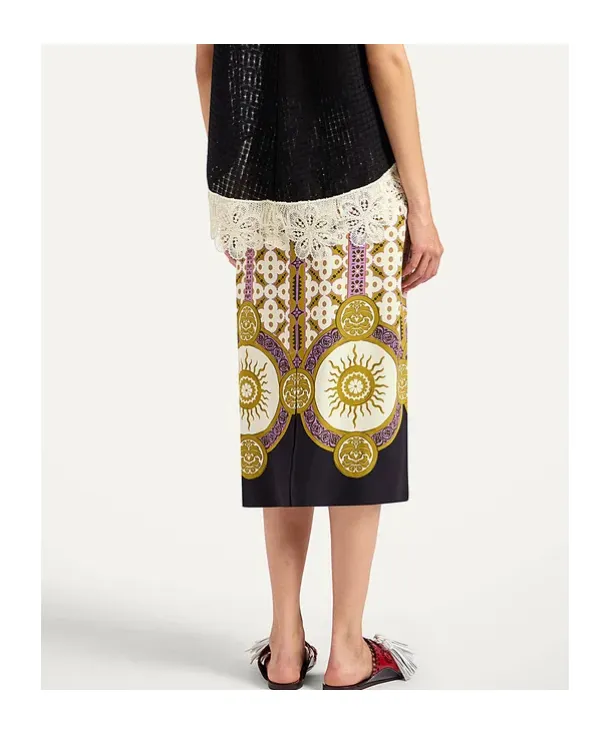 Patterned Pencil Skirt