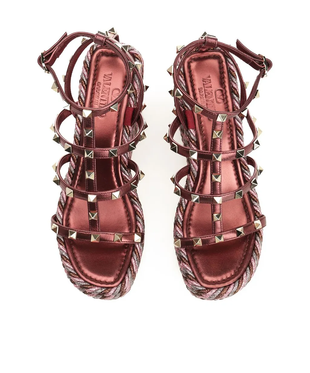 95Mm Studded Wedge Sandals