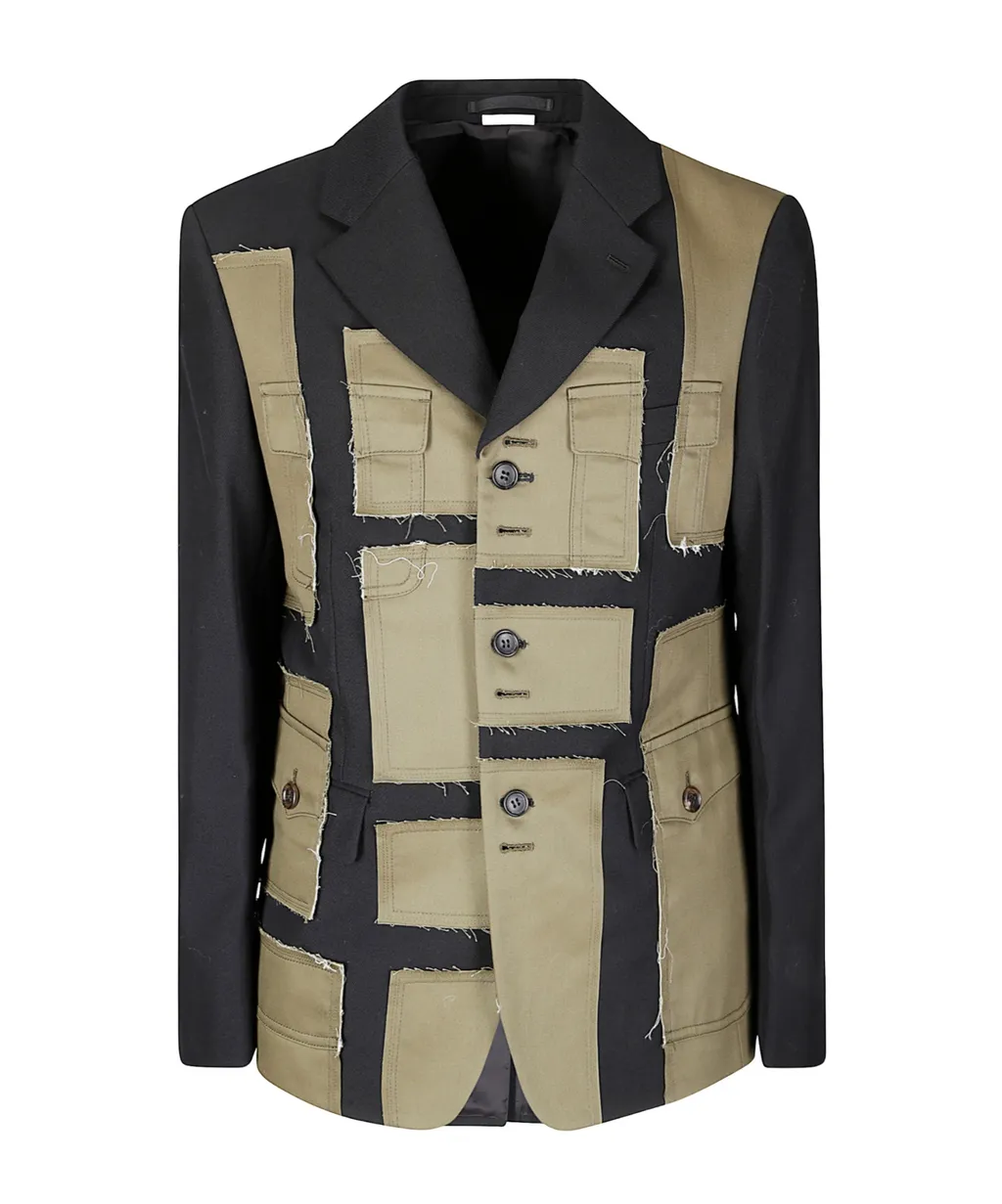 Comme Des GarÇOns Homme Plus Single-Breasted Paneled Blazer