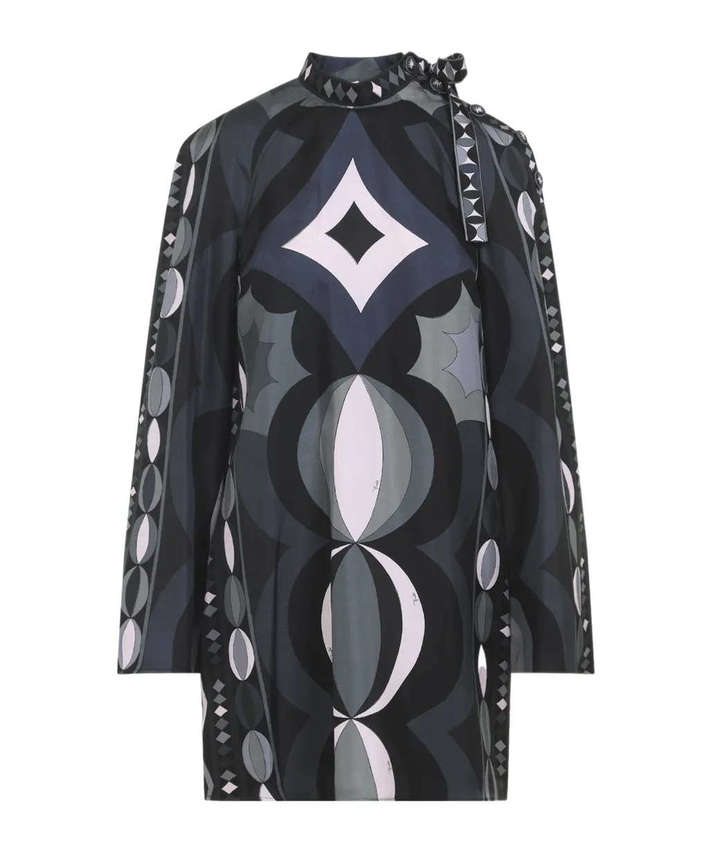 Pucci Geometric-Printed Long-Sleeved Dress