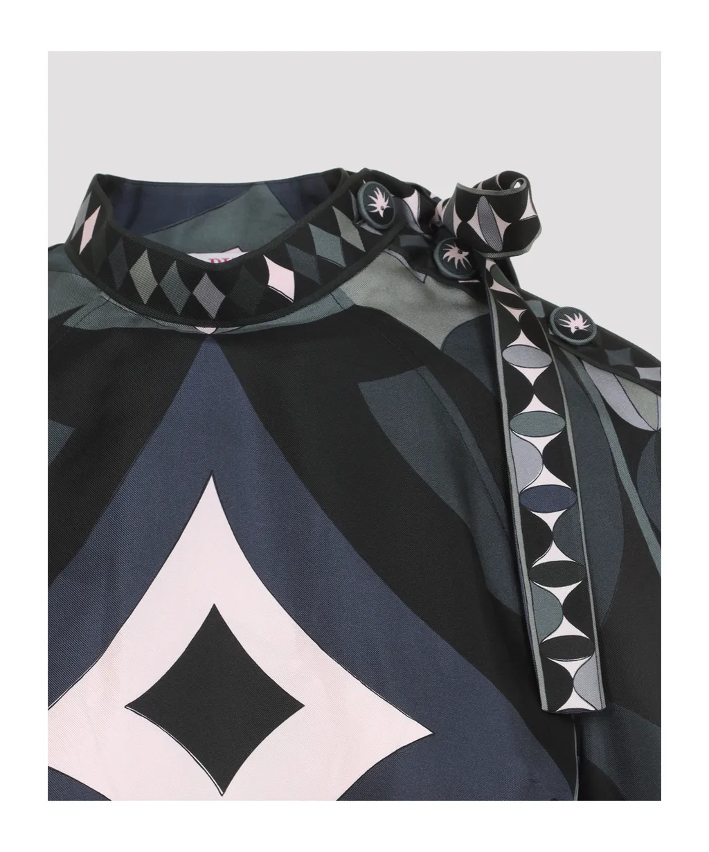 Pucci Geometric-Printed Long-Sleeved Dress