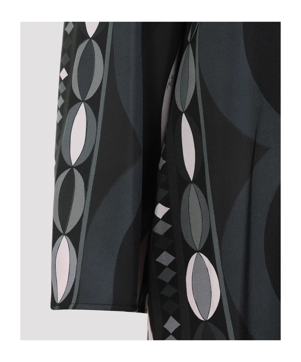 Pucci Geometric-Printed Long-Sleeved Dress