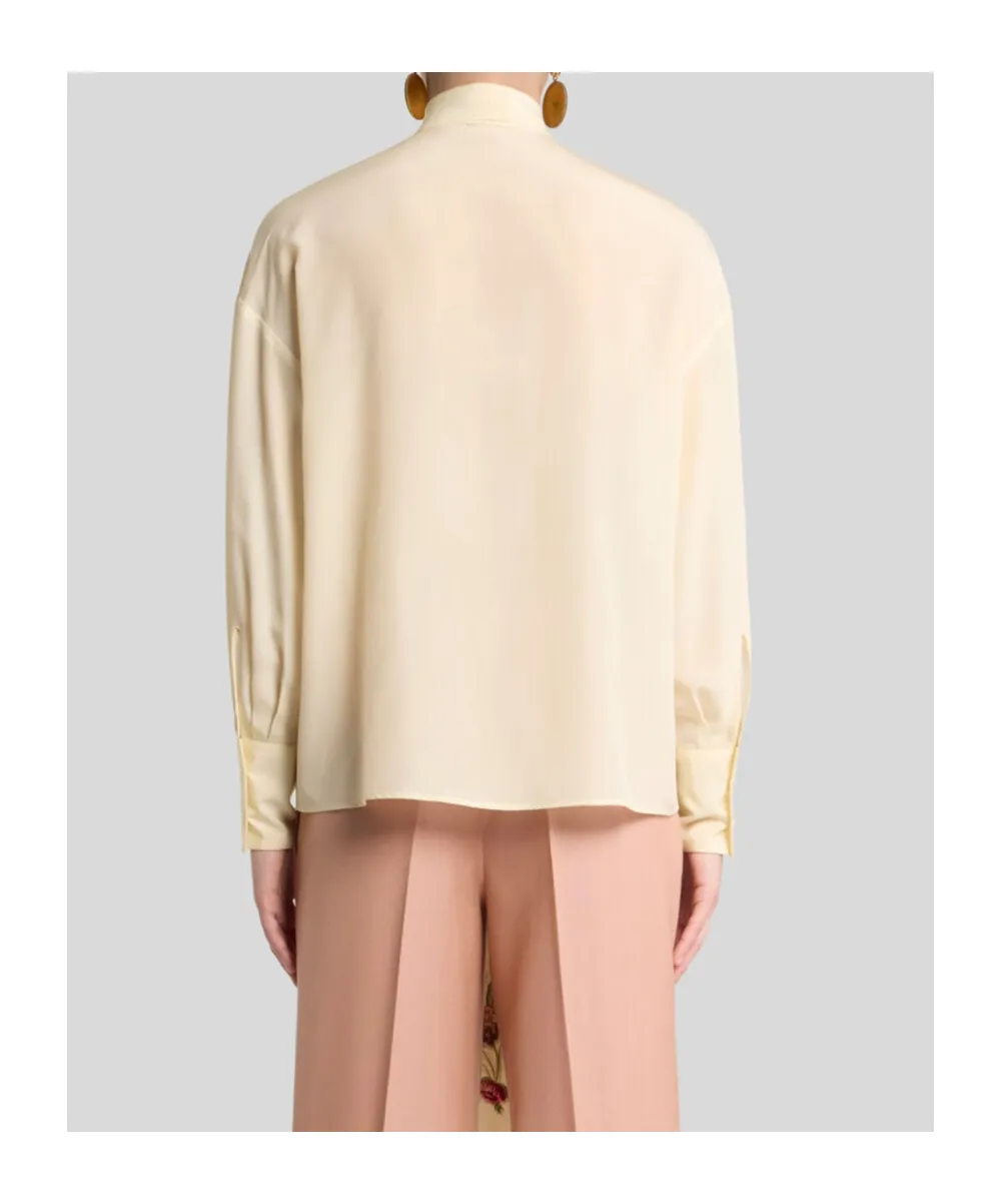 Silk Blouse With Placed Print