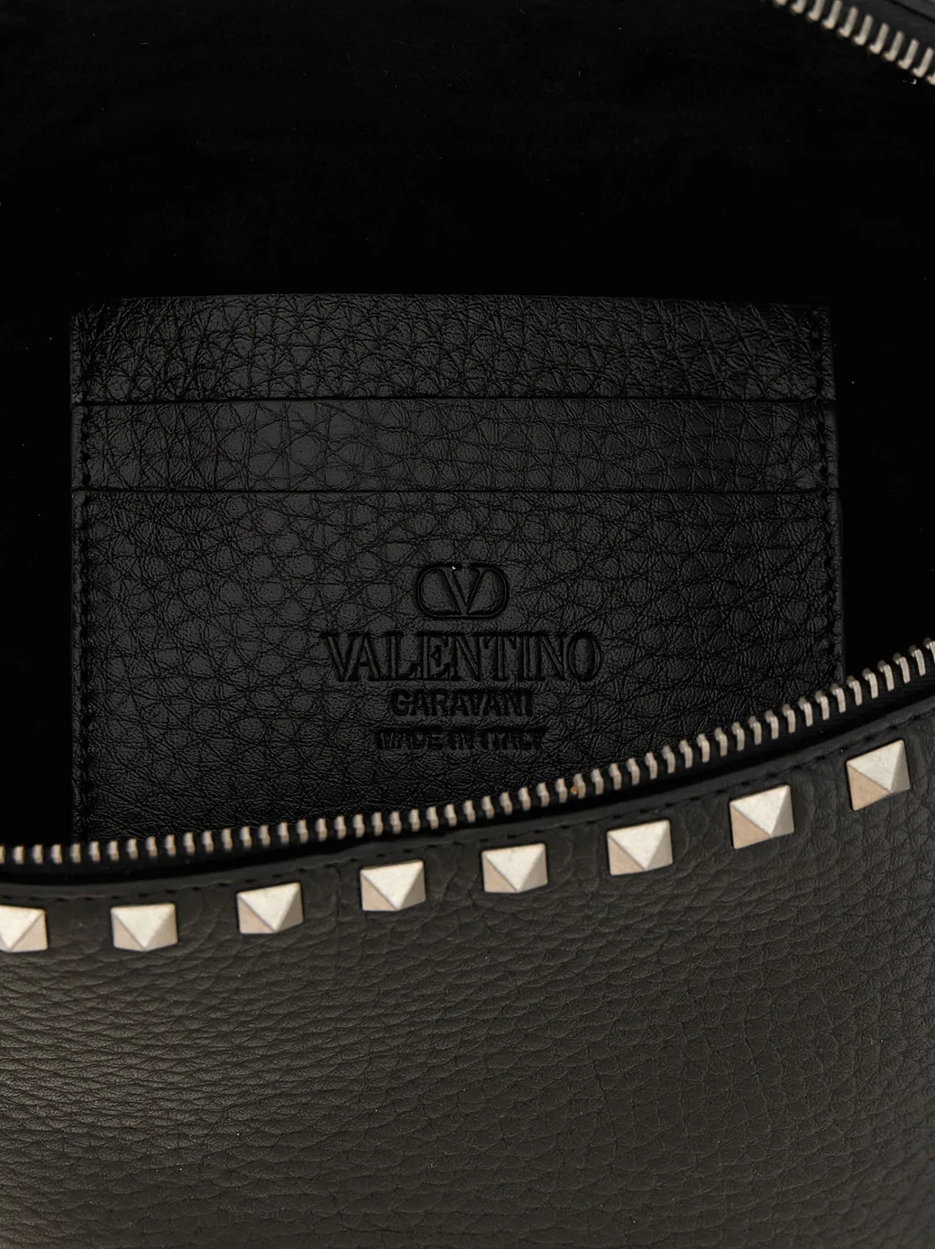 Valentino Garavani Rockstud Zip-Up Pebbled Belt Bag