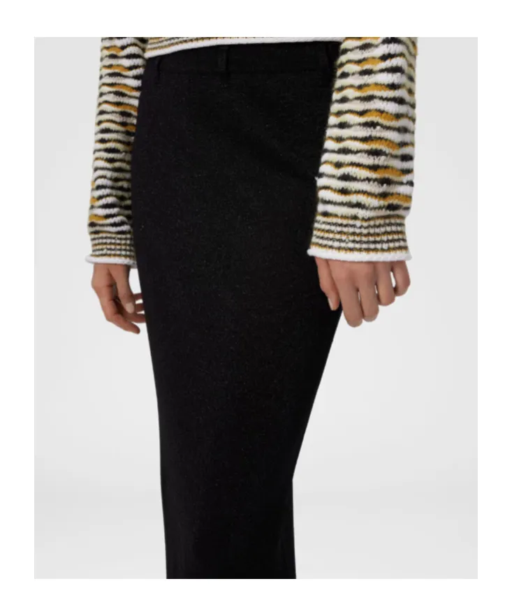 Metallic-Detail Slit Skirt