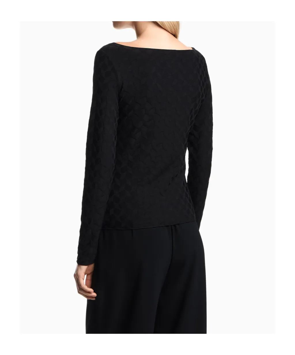 Textured Boat-Neck Sweater