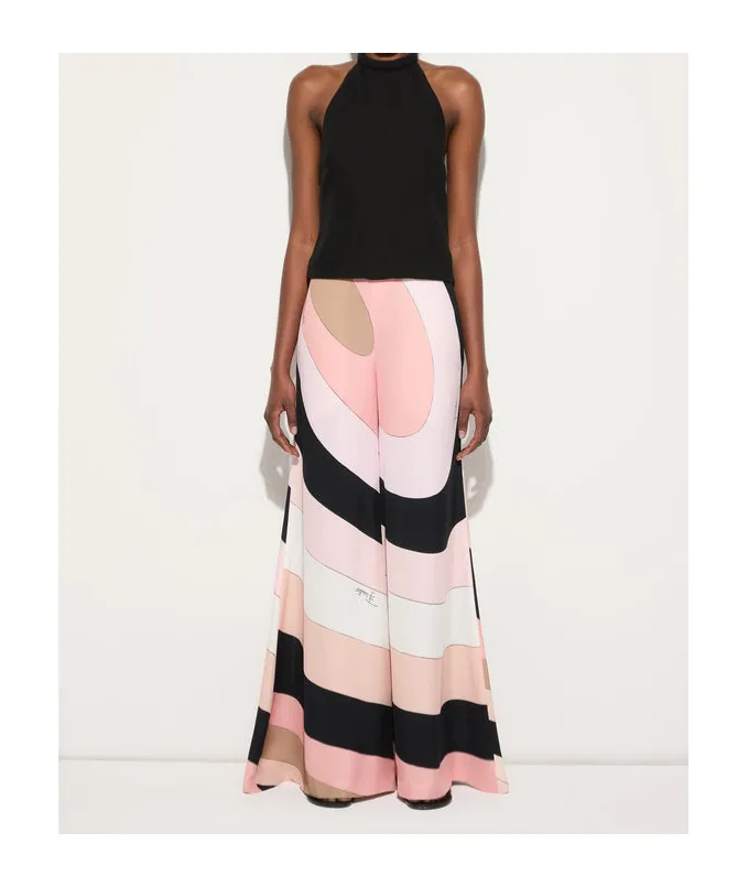 Halter Neck Geometric-Print Jumpsuit