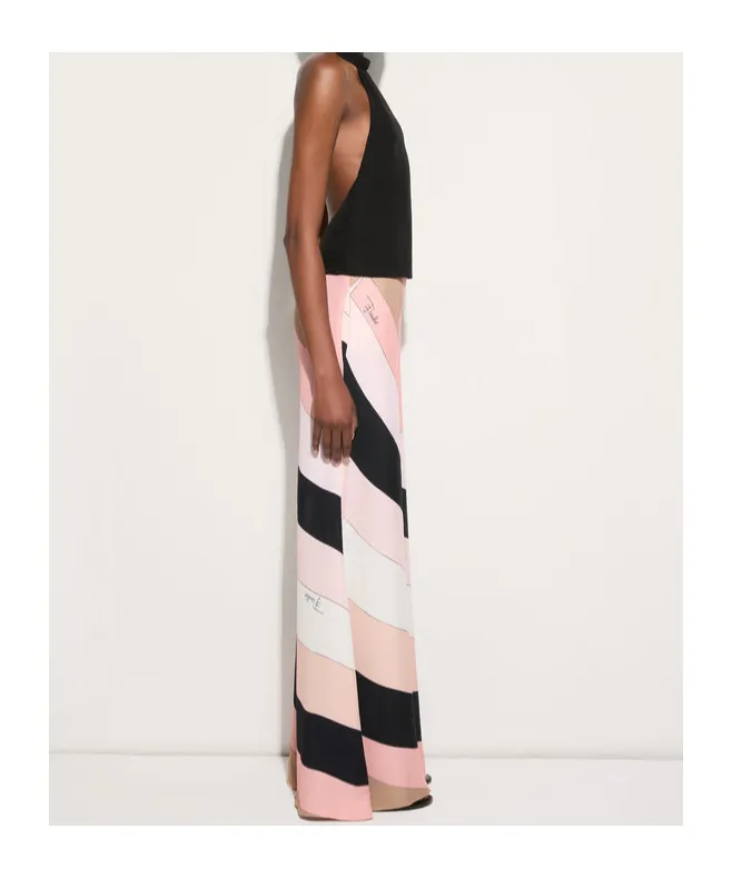 Halter Neck Geometric-Print Jumpsuit