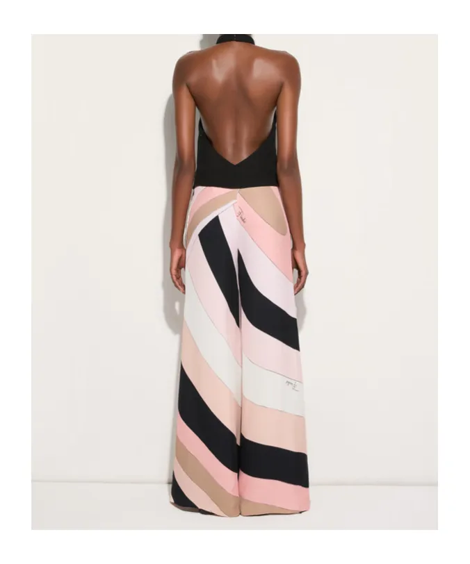 Halter Neck Geometric-Print Jumpsuit