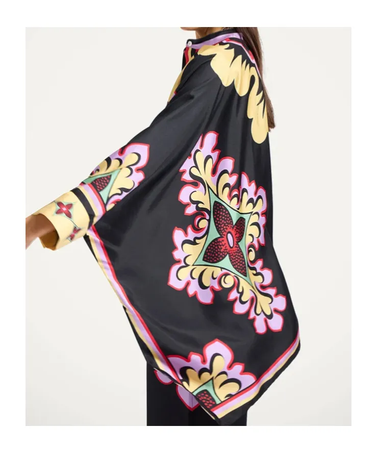 Floral Print Cape