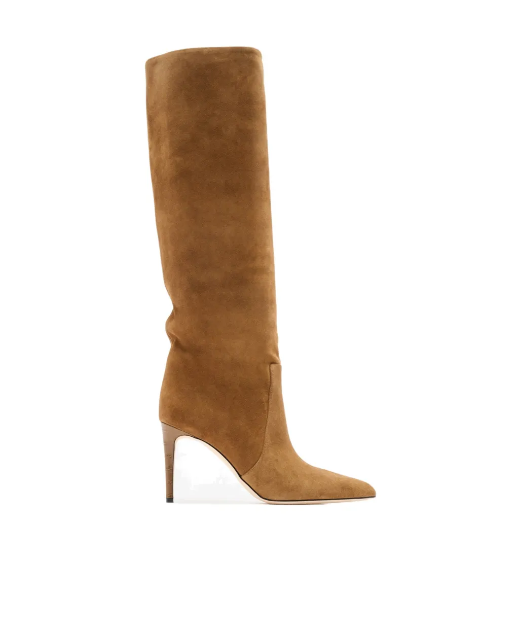 85Mm Suede Leather Knee-High Boots