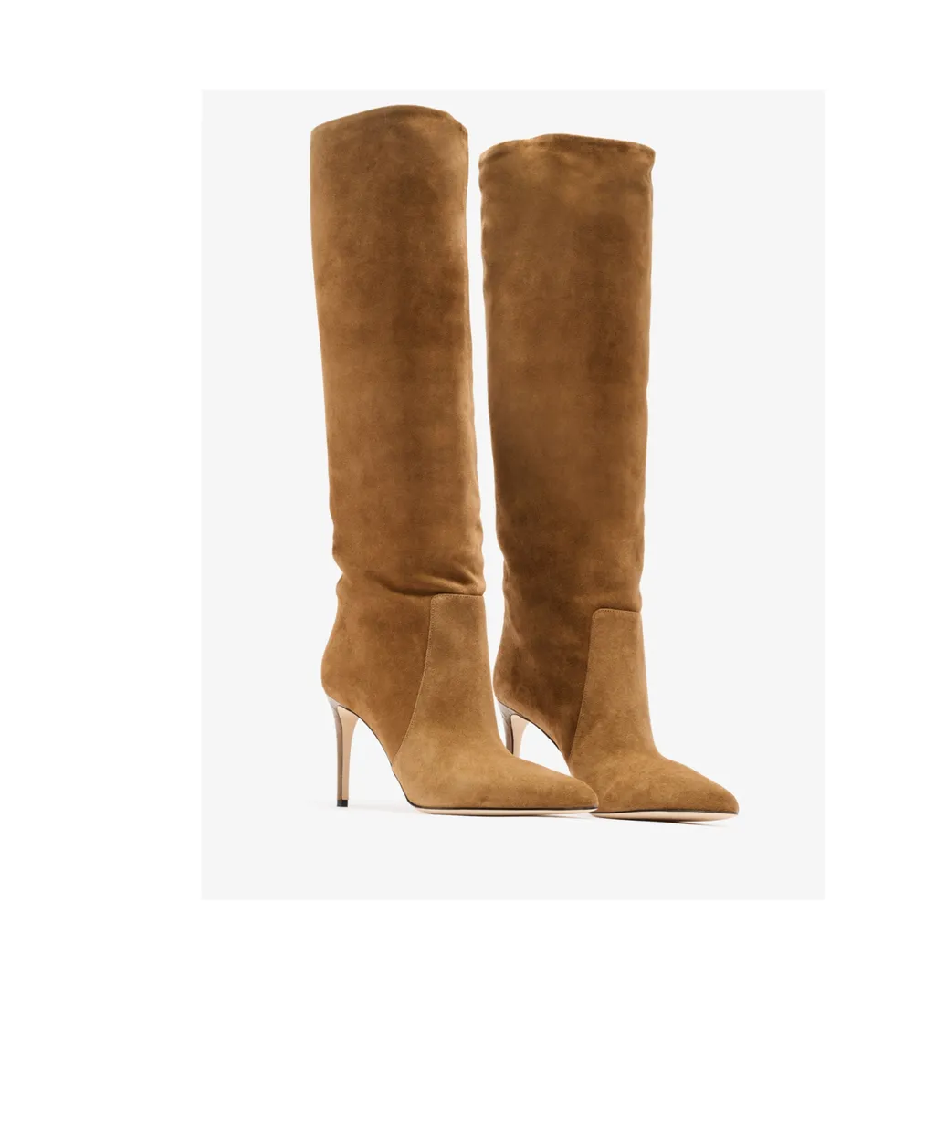 85Mm Suede Leather Knee-High Boots