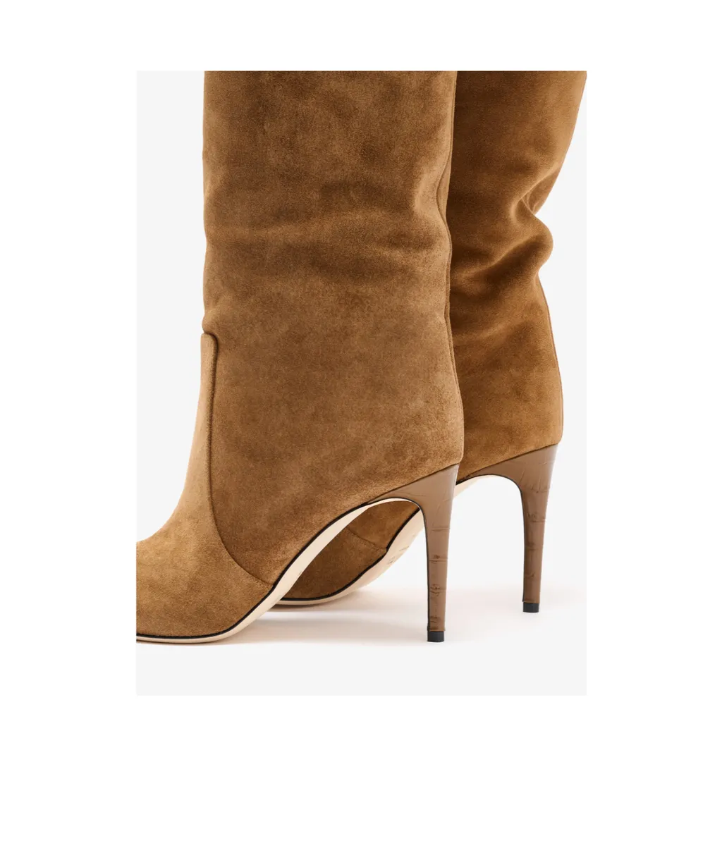 85Mm Suede Leather Knee-High Boots