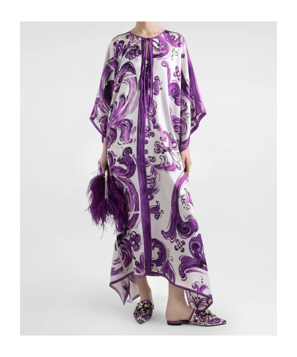 Dolce & Gabbana Majolica Printed Twill Caftan Dress