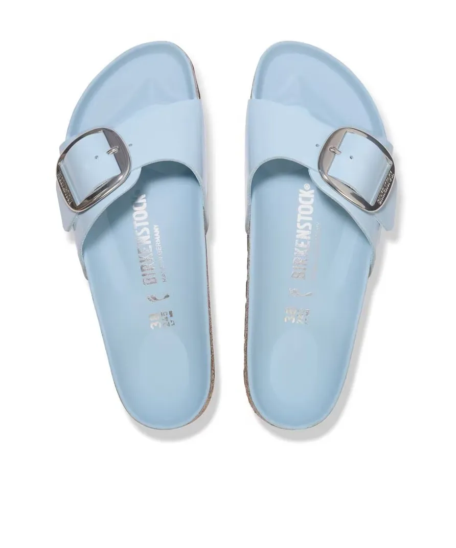 Buckle Patent Leather Flat Sandals