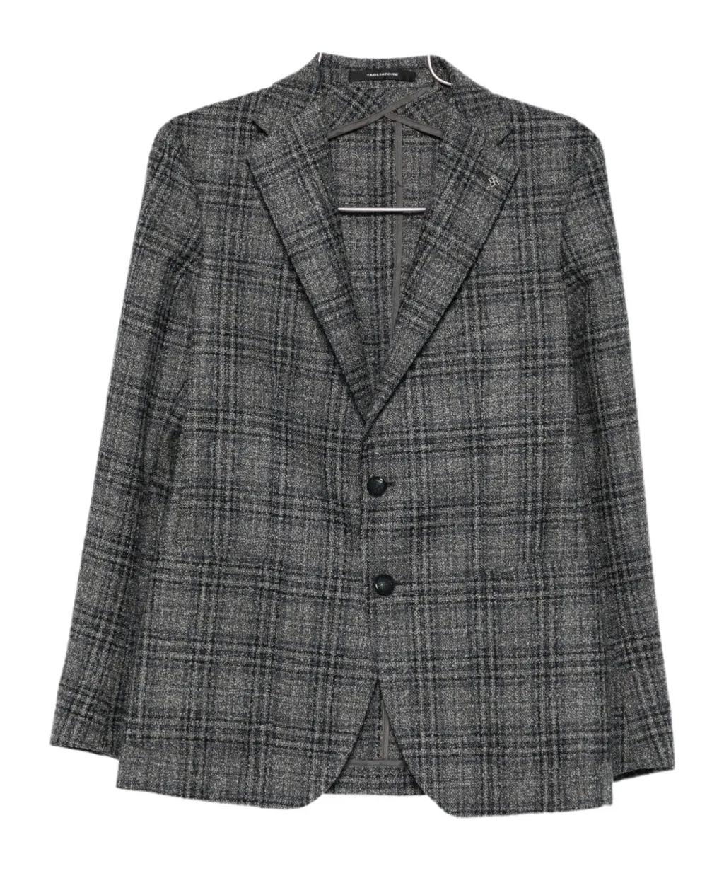 Plaid Wool Suit Jacket