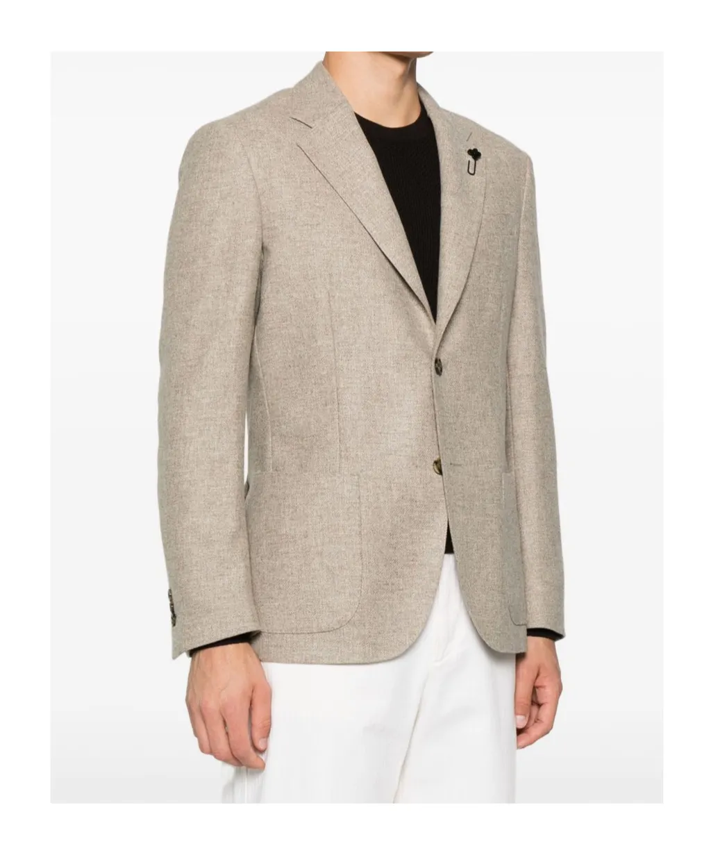 Lardini Single Breasted Flower Detailed Blazer