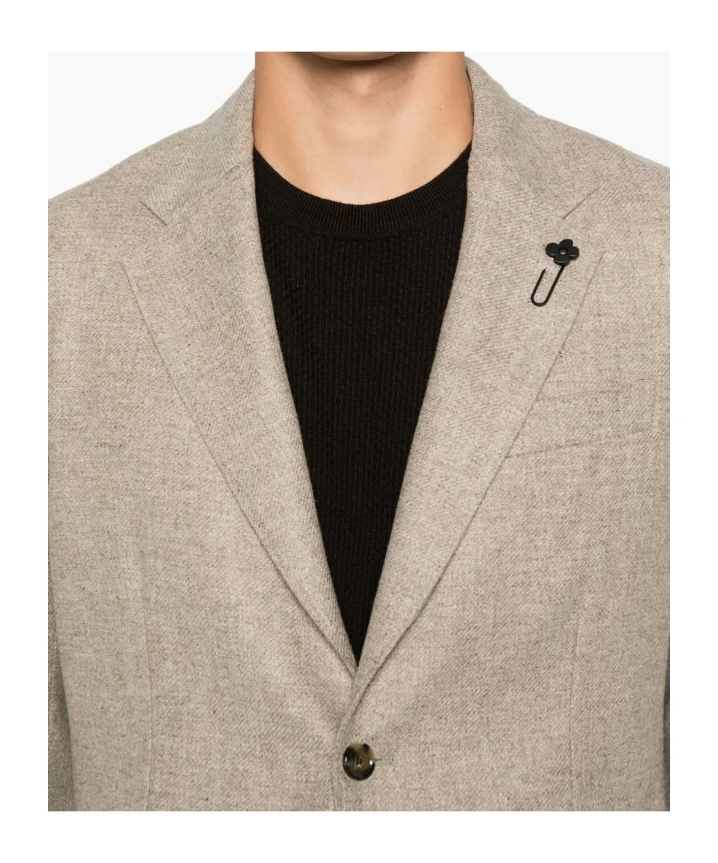 Lardini Single Breasted Flower Detailed Blazer