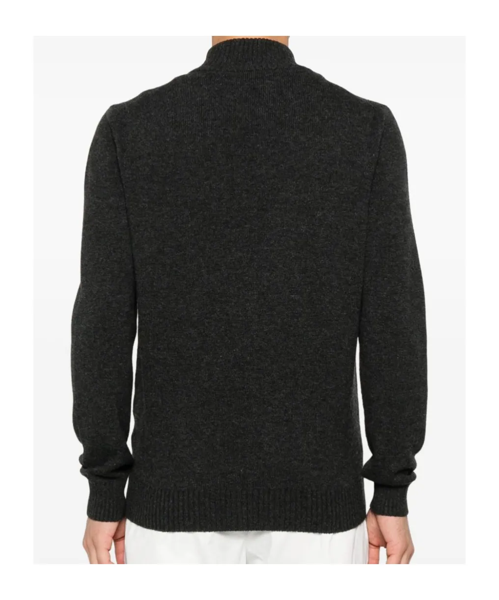 Zip-Front Ribbed Cardigan