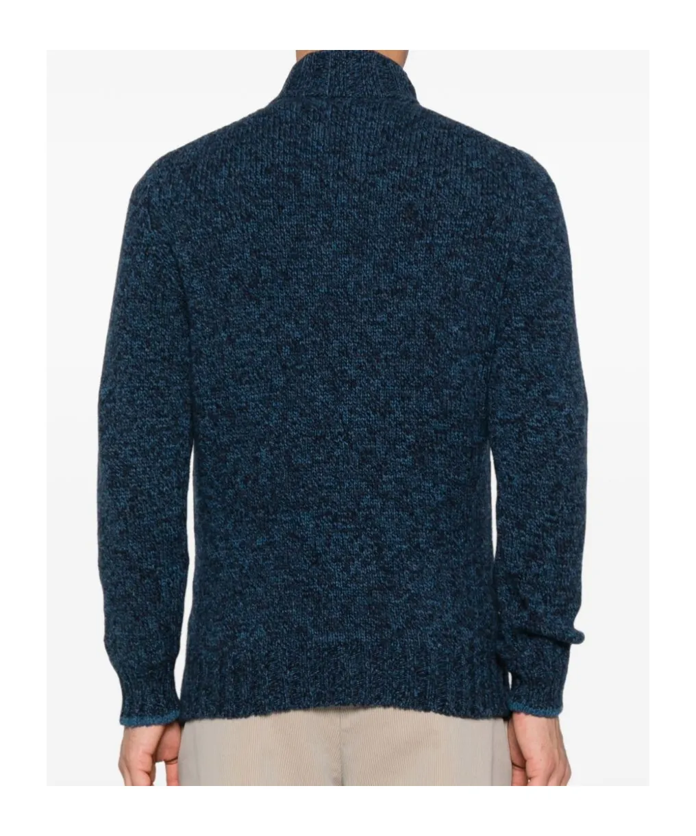 Mock-Neck Button Cardigan