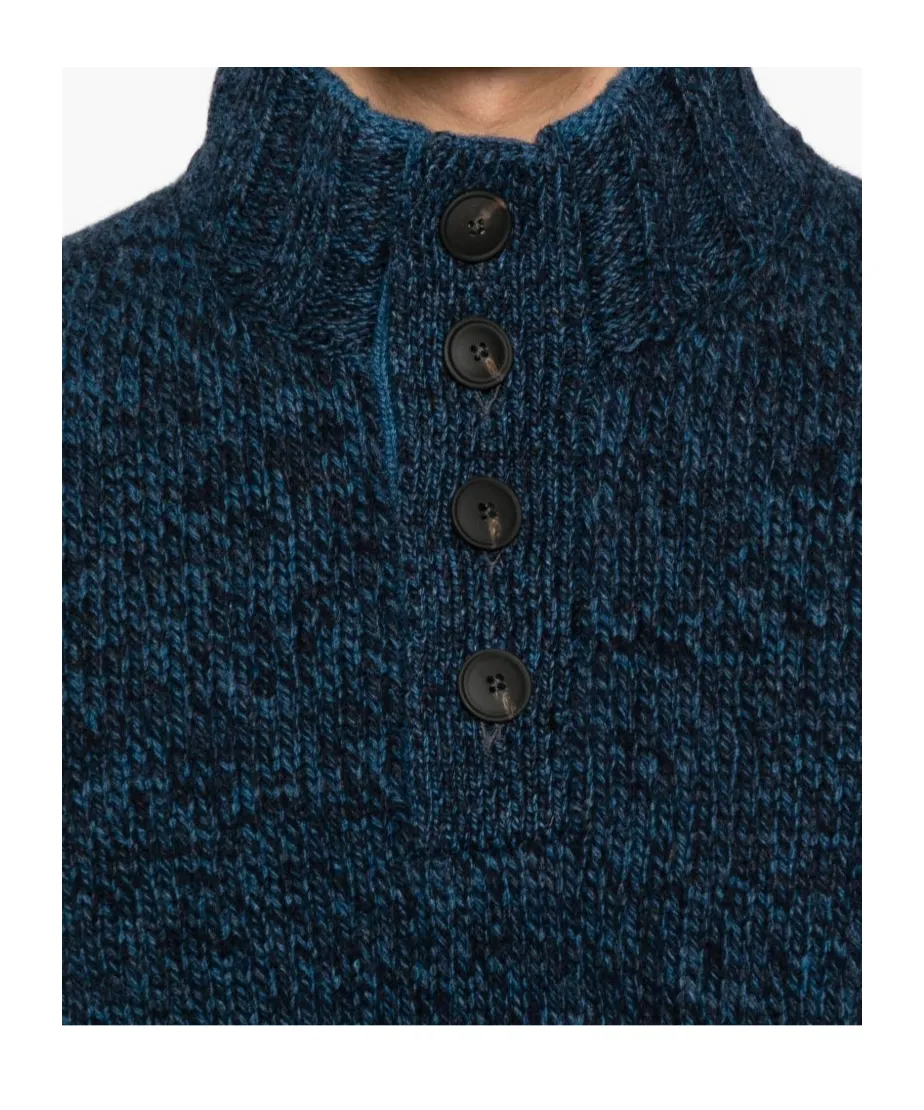 Mock-Neck Button Cardigan