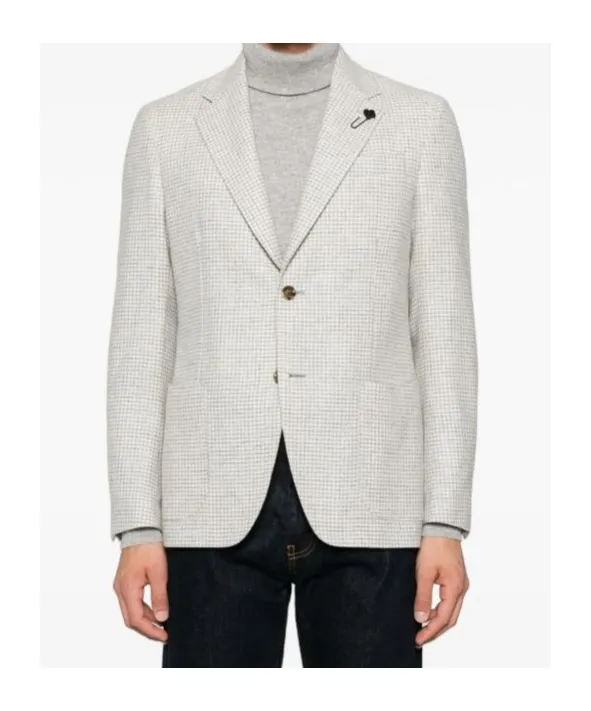 Lardini Single-Breasted Checked Blazer