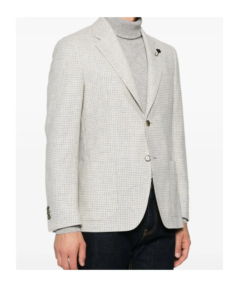 Lardini Single-Breasted Checked Blazer